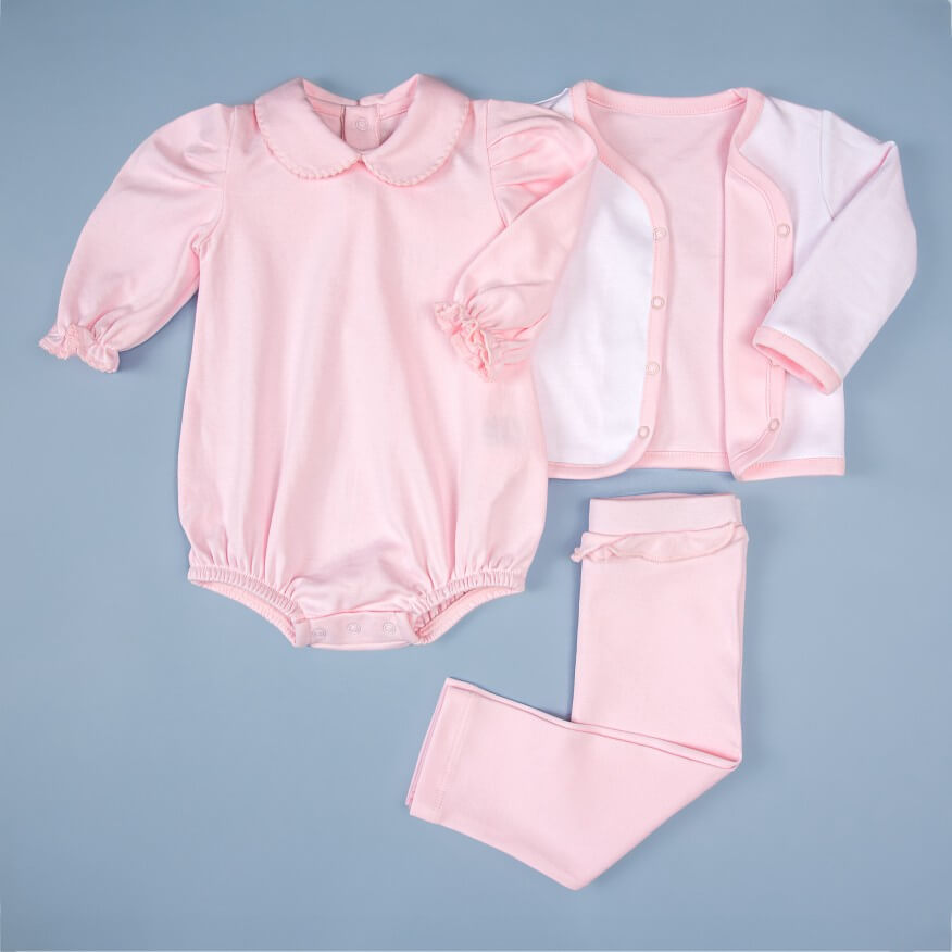 Body com Gola para Bebê Algodão Pima (Menina) - Rosa da marca Laleblu.