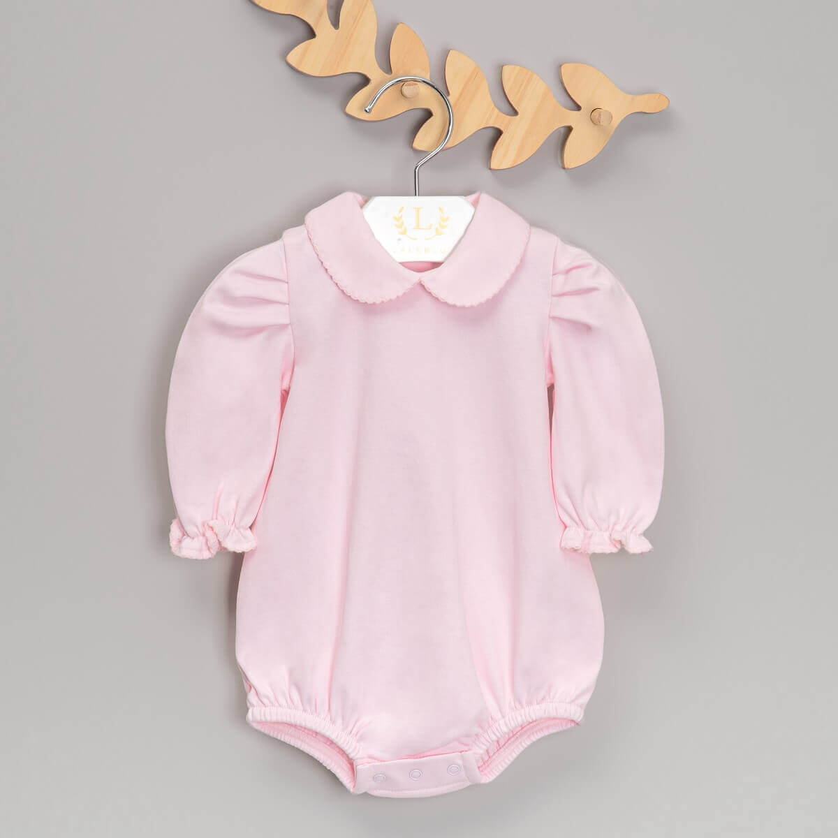 Body com Gola para Bebê Algodão Pima (Menina) - Rosa da marca Laleblu.