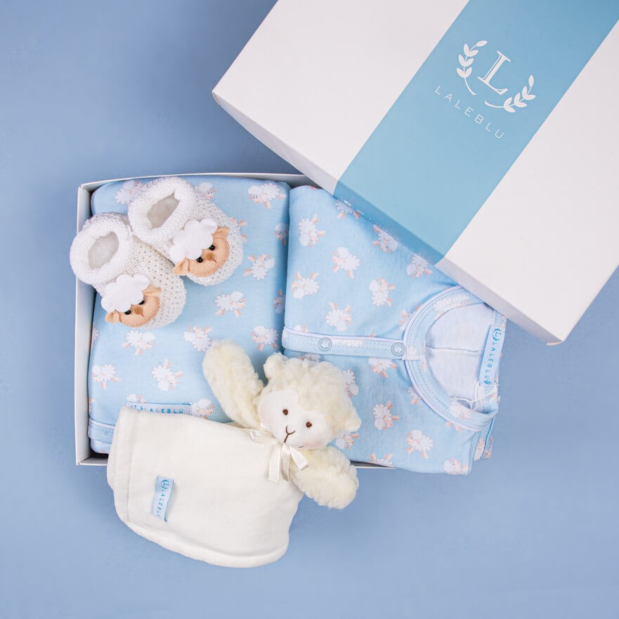 Manta – Algodão Egípcio – Carneirinho – Azul da Laleblu.