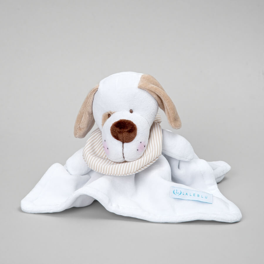 Naninha para Bebê em Plush no  modelo cachorrinho da marca Laleblu.
