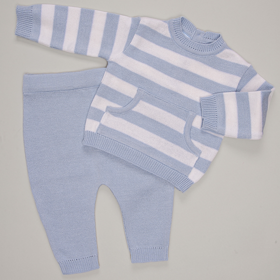 Conjunto Listado na cor blue sky da marca Laleblu.