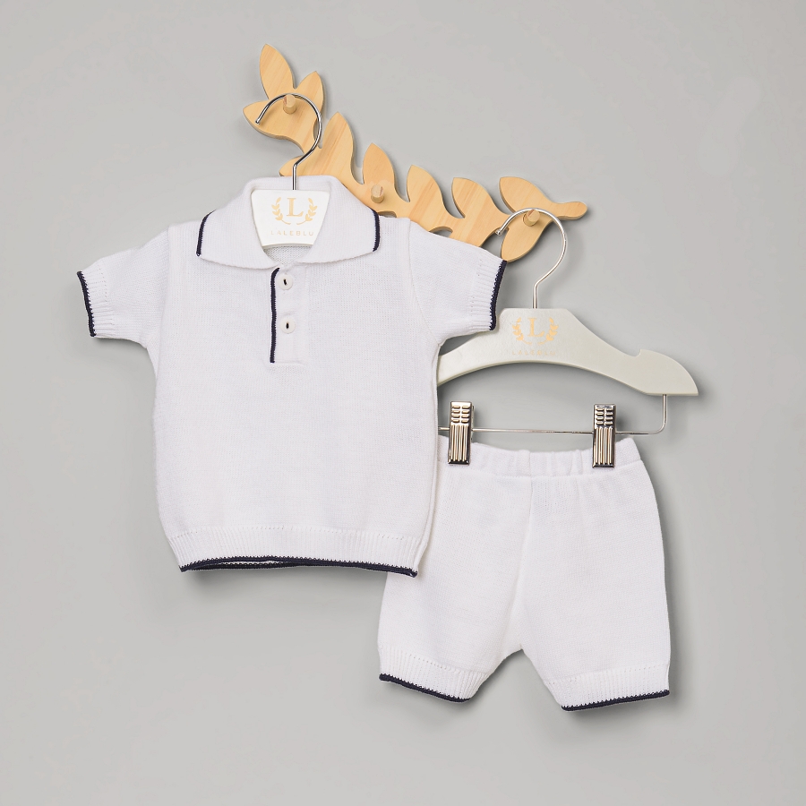 Conjunto short e blusa Eurico de tricot  da marca Laleblu.