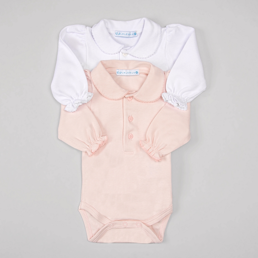 Body com Gola - Manga Longa - Suedine Algodão- Picueta da marca Laleblu