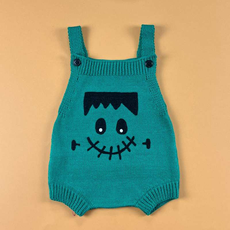Romper de Frankenstein na cor verde da marca Laleblu.
